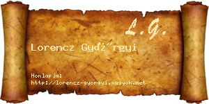 Lorencz Györgyi névjegykártya