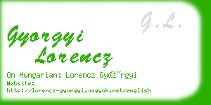 gyorgyi lorencz business card